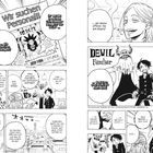 „Wir suchen Personal!!“, „Ihr werdet in meinem Chinarestaurant...“, „DEVIL Familiar“, „Begleiter, Devil Familiar Jack Joe!“  
Ein Manga mit Figuren in verschiedenen Panels.