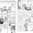 Eine Manga-Seite mit mehreren Charakteren in Dialogen; einige sind gefesselt und in einem Raum.
