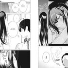 Illustration im Mangastil: Zwei Personen interagieren, der Text beschreibt einen Moment nach einem Stromausfall.