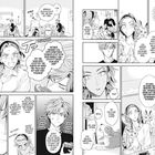 Zwei Personen sprechen am Tisch. Texte über Beziehungen, Uni und Freundschaft. Manga-Stil mit Comic-Panels und ausdrucksstarken Gesichtern.