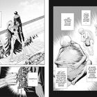 Texte: "Das ist allgemein bekannt.", "... und dienen bis zu ihrem Tod als Nahrung."

Links: Eine große, monströse Kreatur hält einen Menschen hoch. Rechts: Drei Menschen in embryonaler Position, umgeben von hellem Licht.