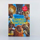 "Jetzt ein Kinofilm" und "Glenkill: Ein Schafskrimi" stehen auf dem Cover mit Schafsbildern auf blauem Hintergrund.