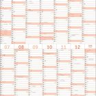 Kalender 2027 mit Monaten von Januar bis Dezember in Spalten, Feiertage und Schulferien sind markiert.