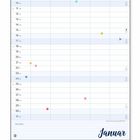 Kalenderseite für Januar mit Platz für Notizen. Unten steht "ZETTELWIRTSCHAFT" auf einem blauen Hintergrund.