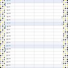 Kalenderblatt für Januar mit Feiertagen. Unten sind drei gelbe Figuren in Jeans-Latzhosen.