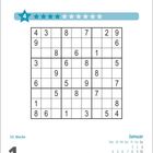"4 Sterne Sudoku. Januar, Freitag, 1. Neujahr. Steinbock. Kalenderseite mit einem Sudoku-Rätsel der Schwierigkeit 4 von 9."