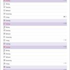 Kalender für Januar, Illustration: Zwei Personen im Bett. Text: "Ohne Brille...Träume" und "Ohne Zähne...Knir­schen."