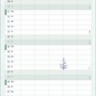 Kalenderseite für Januar. Illustration von Bäumen und Hasen. Feiertag "Heilige Drei Könige" am 6. Januar.