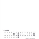 Kalenderseite: "JANUAR" oben links, Wochentage Mo-So, hervorgehobene Tage 1, 3, 10, 17, 31. Feiertage: 1.1. Neujahr, 6.1. Heilige Drei Könige.