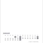 Kalender für Januar, mit hervorgehobenen Sonntagen und Feiertagen: 1.1. Neujahr, 6.1. Heilige Drei Könige.