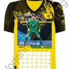 Kalenderblatt: Januar 2026. Fußballtrikot von BVB mit Torwart und Kalenderdarstellung unten.