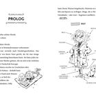 PROLOG: Dilly liebt erfundene Morde. Illustration eines Mädchens mit Brille, zerrissener Jacke und Hund, Watson.