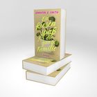 "Ein Riesenspaß für die ganze Familie" von Jennifer E. Smith. Bücherstapel, Illustrationen von grünen Blättern.