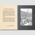 Eine Zeit der Angewöhnung: Text beschreibt Passagiere auf einem Schiff. Rechts daneben ein schwarz-weiß Bild von Menschen an Deck.
