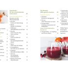 Inhaltsverzeichnis: Kapitel über Superfoods, Entsaften, Rezepte für Säfte, praktische Hinweise, häufige Fragen. Enthält Bilder von Säften.