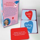 Linke Box: "Das perfekte Frage-Antwort-Spiel für unterwegs." Karten: "Warm-up", "Getting Real." Frage: "Meer oder Berge?"