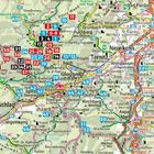 Kartenabschnitt mit Ortsnamen wie Gloggnitz, Ternitz und Neunkirchen, sowie nummerierten Markierungen und Straßennummern.