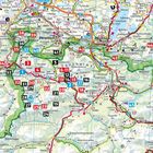 Karte mit Orten wie Füssen, Reutte, Nesselwang. Nummerierte Markierungen in Rot, Blau, Schwarz. Wege und Straßen.