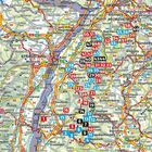 Eine farbige Landkarte mit Städten wie Strasbourg und Karlsruhe. Zahlen in bunten Kästchen sind über die Karte verteilt.