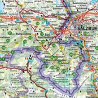 Karte mit Orten: Rosenheim, Salzburg. Lila Fläche markiert. Straßen, Flüsse und Berge sind ebenfalls dargestellt.