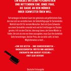 Text in Großbuchstaben: "Ein halbes Dutzend Psychopathen..." Darunter ein Messeraufdruck, roter Hintergrund.