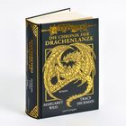 "Die Chronik der Drachenlanze" steht in goldener Schrift. Ein goldener Drache ziert den schwarzen Buchumschlag.
