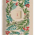 "ENTFÜHRT im Advent" steht unter einer floralen Illustration mit grünen Zweigen, roten Beeren, Zapfen und Mäusen.