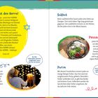 Das Judentum:
Preist den Herrn!; Halleluja; Chanukka; Sukkot; Pessach; Purim. Illustrationen von Festlichkeiten und Symbolen.