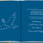 Text über Hoffnung auf Ölzweitze, Regenbogen des Bundes, und Gott als Lebensfreund. Links ist eine gezeichnete Taube.