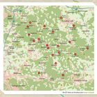 Die Karte zeigt Orte in Baden-Württemberg mit roten Nummern. Text: "Alle GPS-Daten zum Download unter droste-verlag.de".