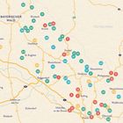 Kreise mit Zahlen und Ortsnamen in Bayern und Tschechien. Größere Orte: Deggendorf, Passau, Viechtach, Grafenau.