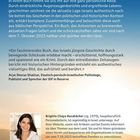 "EINE STIMME FÜR ISRAEL" ist der Titel. Es folgt ein Text über Brigitte Chaya Nussbächers erste Reise nach Israel und deren Auswirkungen. Ein Zitat von Arye Sharuz Shalicar lobt das Buch. Unten ein Foto von Brigitte Chaya Nussbächer mit kurzer Biografie und Webseite.