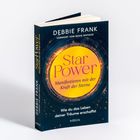 "Star Power: Manifestieren mit der Kraft der Sterne" steht auf einem Buchcover mit einem gelben Kreis auf blauem Hintergrund.