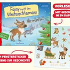 "Fanny sucht den Weihnachtsmann", Adventskalenderbuch mit 24 Kapiteln, Fenstersticker passend zur Geschichte, Illustration.