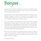 "Bonjour" steht oben in grüner Schrift. Es folgt ein erläuternder Text zu Französisch-Lernkrimis, Übungen und Erfolgstipps.