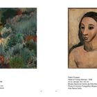 Links: abstrakte Landschaft von Joaquim Mir, rechts: Porträt einer Frau von Pablo Picasso.
