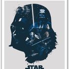 Kalenderseite: August 2027, wichtige Daten: 2. und 30., "Star Wars" Logo, Charaktere wie Darth Vader mit Lichtschwert.