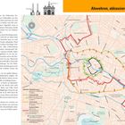 Titel: "Die Berliner Mauern: Abwehren, abkassieren, absperren." Text beschreibt Tore und Mauerverlauf. Karte mit Berliner Stadtplan.