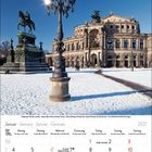 Ein Kalenderblatt für Januar 2027 mit einem Bild der Semperoper im Schnee, Dresden.