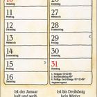 "Wächst das Gras im Januar, ist’s im Sommer in Gefahr." Unten: "Januar" mit einer Illustration von Menschen im Schnee.