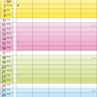 Kalenderseite, Januar 2027, Wochen farblich markiert. Tage und Wochentage aufgeführt, Platz für Notizen unten.