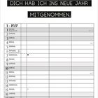 "Dich mag ich. Dich hab ich ins neue Jahr mitgenommen." Zwei Sektgläser, ein Kalender für Januar 2027.