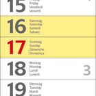 Kalender für Januar 2027 mit Daten 1-31 in Deutsch, Englisch, Französisch, Italienisch. Feiertage markiert.