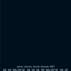 Januar January Janvier Gennaio 2027 genannt. Darunter sind die Wochentage und die Tage des Monats. Feiertage markiert.