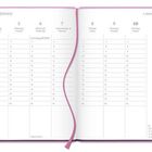 Kalender für Januar 2027, Woche 1. Tage Montag bis Sonntag mit nummerierten Zeilen und einer Notizspalte. Rosa Rand.