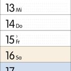 Kalenderblatt Januar 2027 mit Illustration von Bergen und Tannen. Feiertage hervorgehoben.