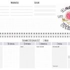 "Sei mutig genug, um dich zu verändern." Wochenplaner mit To-Do, Wochenziele, Selfcare und Notizbereichen. Kalenderwoche 1.