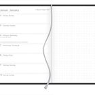 Januar, Montag bis Sonntag, 4. bis 10., Woche 1, 2027. Linke Seite mit Kalender, rechte Seite gepunktet. Band in der Mitte.