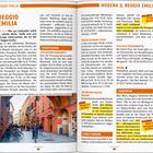 INHALT: Links eine Karte in verschiedenen Farben. Rechts verschiedene Rubriken wie Erlebnistouren und Gut zu wissen.