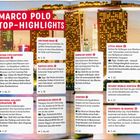 "MARCO POLO TOP-HIGHLIGHTS" ist der Titel. Darunter sind verschiedene touristische Attraktionen Singapurs beschrieben.